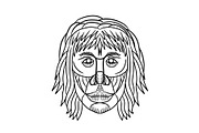 Homo Habilis Face Front Drawing