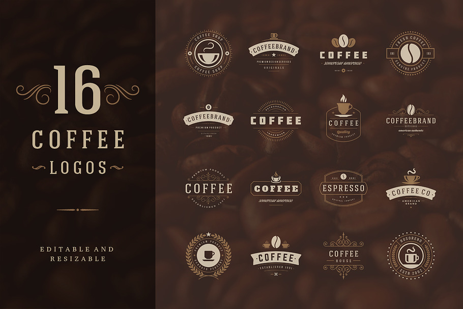 16 Coffee Logotypes and Badges in Logo Templates - product preview 8