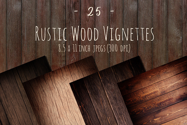 Rustic wood vignette textures