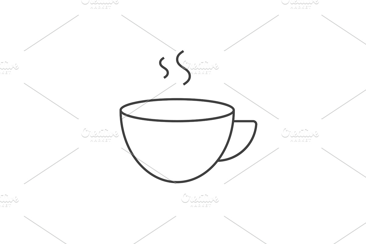 Cup of coffee outline icon in Icons - product preview 8