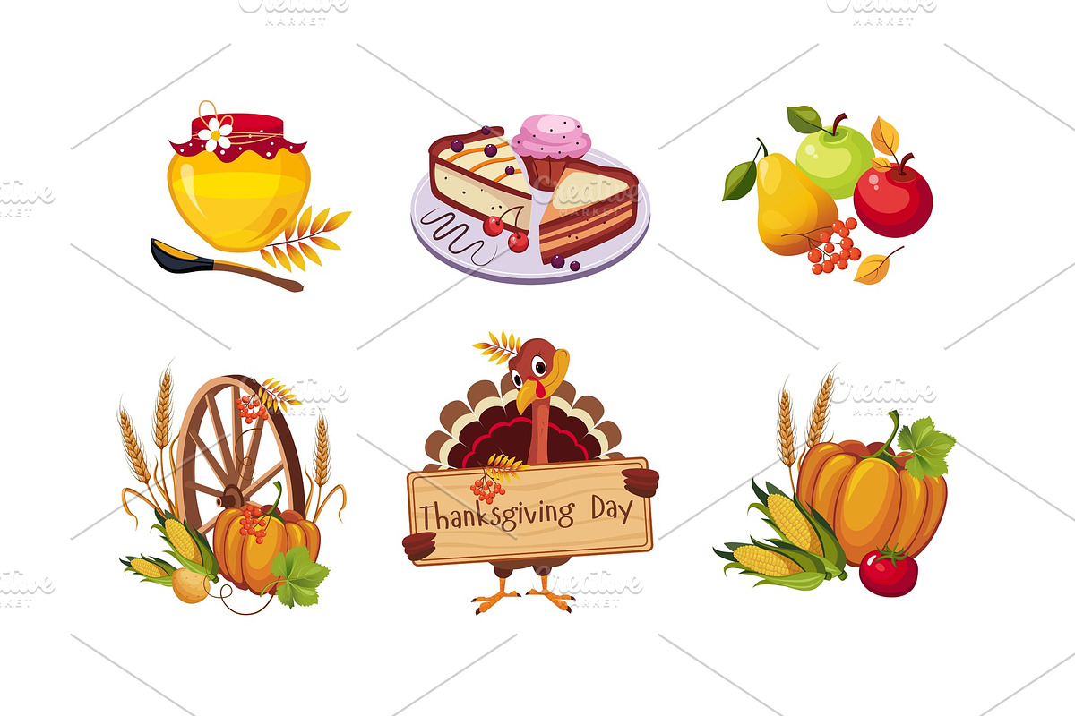 Thanksgiving day design elements in Illustrations - product preview 8