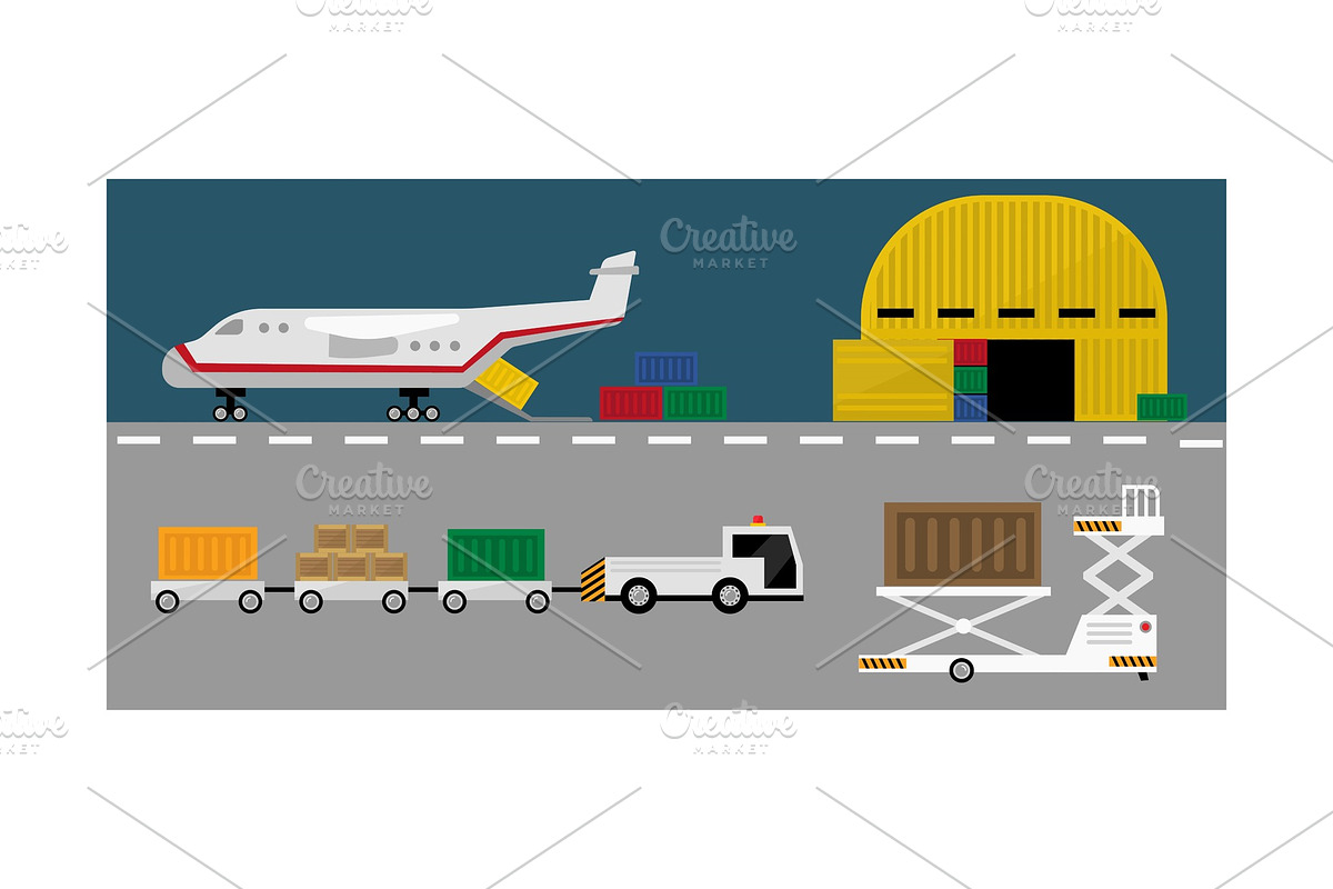 Air cargo delivery transportation in Illustrations - product preview 8