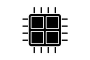 Quad core processor glyph icon
