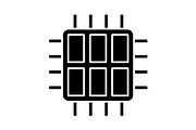 Six core processor glyph icon