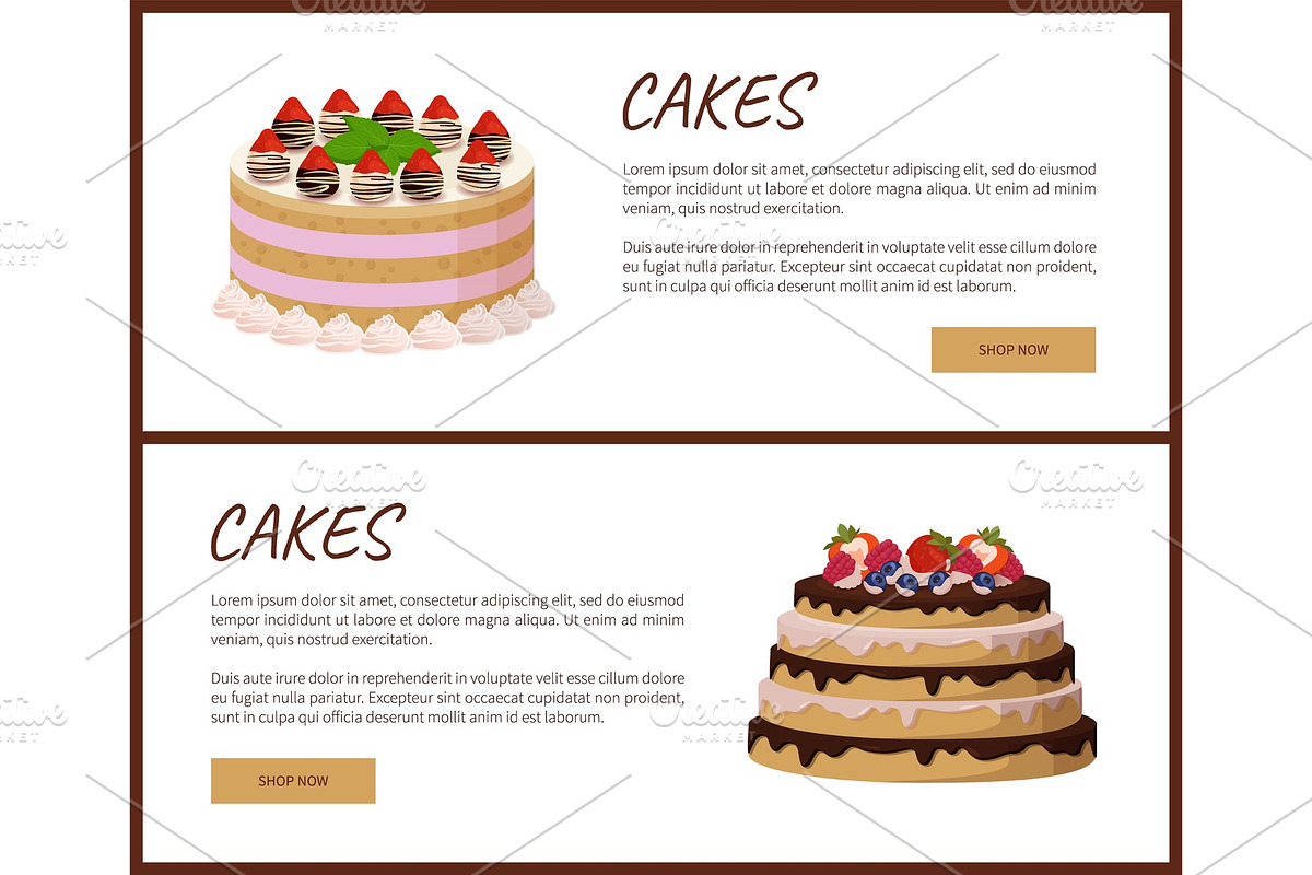 Cakes Variety Page Online Shop in Objects - product preview 8