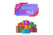 Weekend Best Sale Label 20 % Off