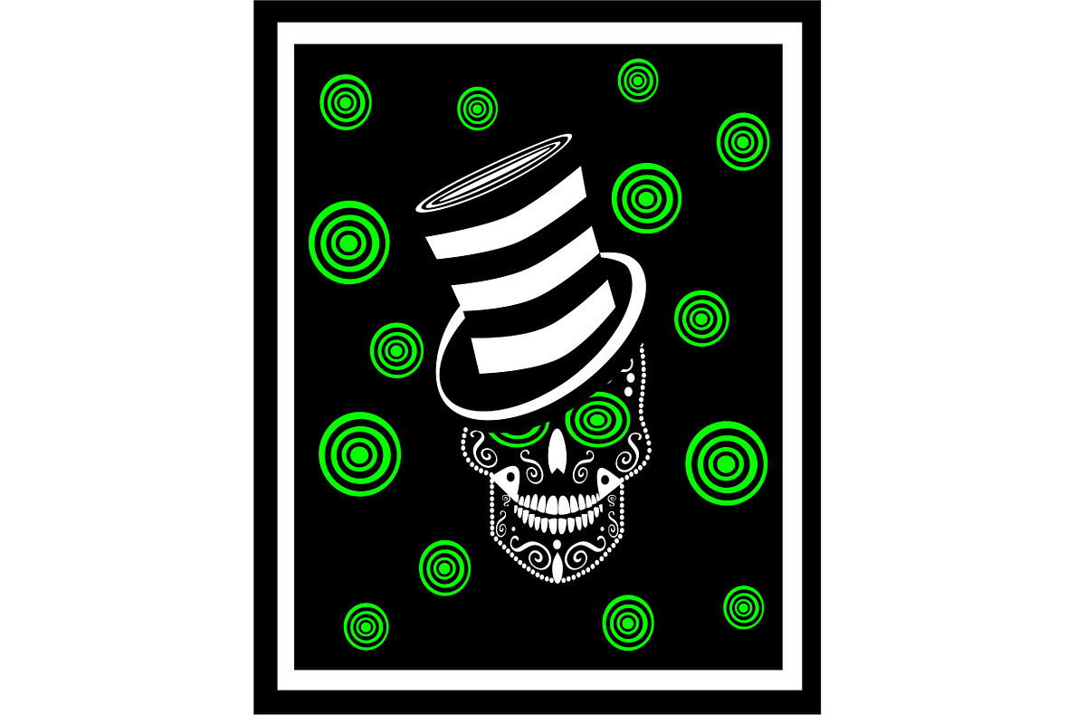 Skull icon with cylinder hat in Graphics - product preview 8