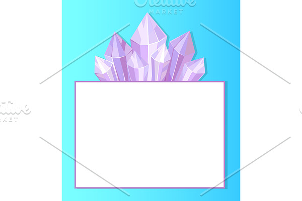 Purple crystals place for text in