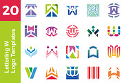 20 Logo Lettering W Template Bundle