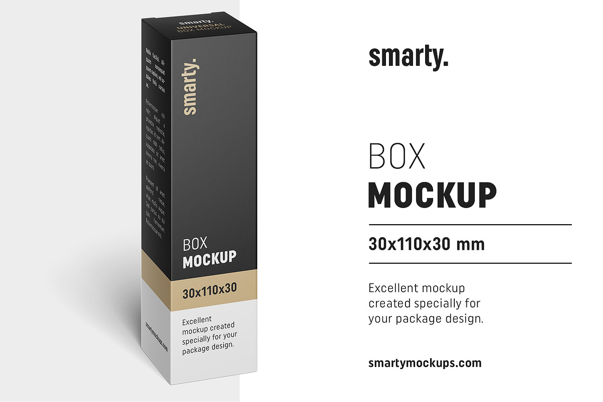 Box mockup / 30x110x30 mm in Product Mockups - product preview 8