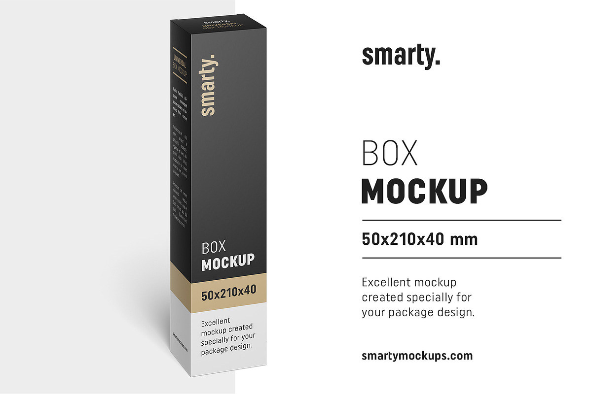 Box mockup / 50x210x40 mm in Product Mockups - product preview 8