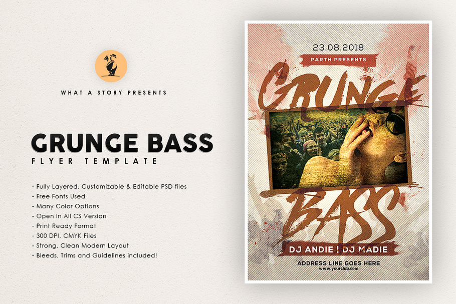 Grunge Bass in Flyer Templates - product preview 8