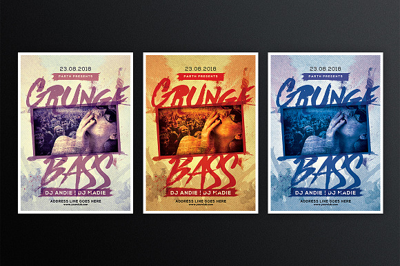 Grunge Bass in Flyer Templates - product preview 1