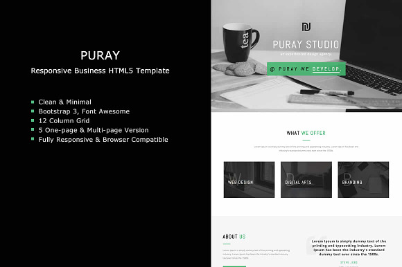 Puray - Business HTML5 Template in Website Templates - product preview 3