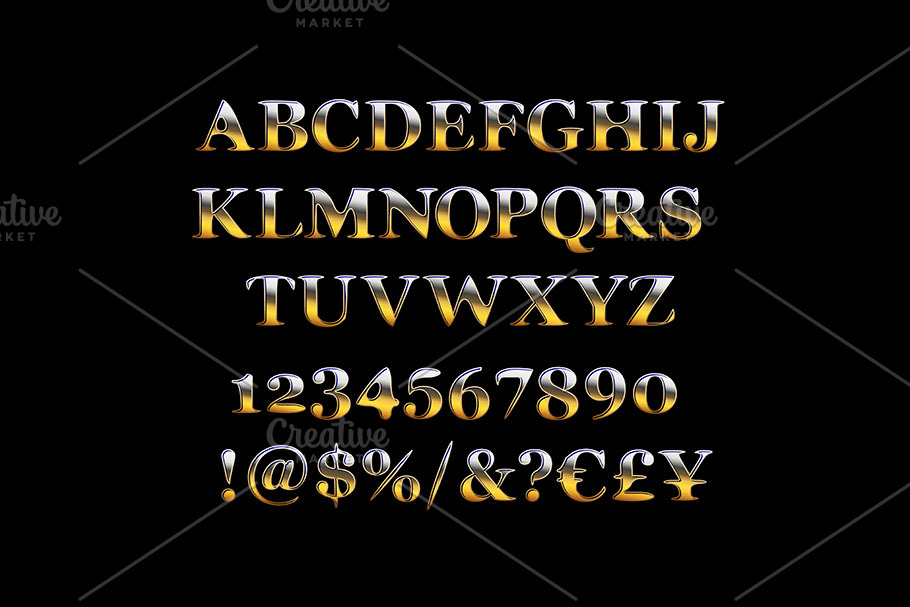 Premium quality gold font