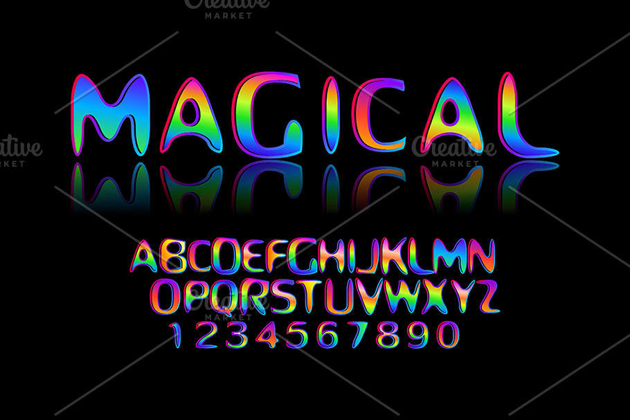 Colorful Stylized vector font