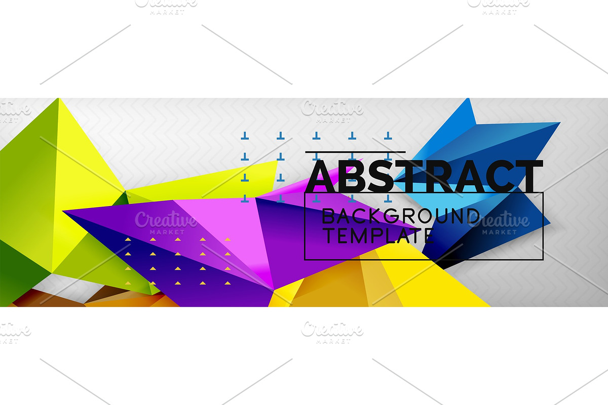 Mosaic triangular 3d shapes in Illustrations - product preview 8