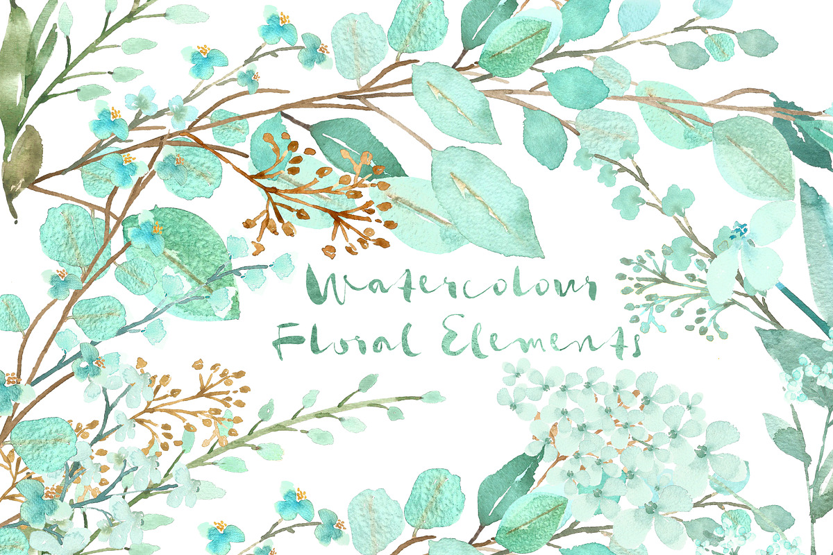 Watercolour Floral Elements in Illustrations - product preview 8