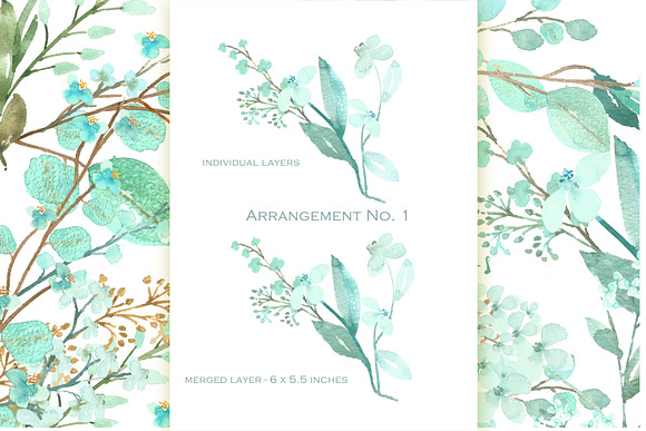 Watercolour Floral Elements in Illustrations - product preview 1