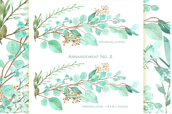 Watercolour Floral Elements in Illustrations - product preview 2