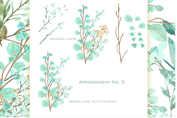 Watercolour Floral Elements in Illustrations - product preview 3