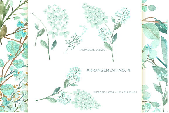 Watercolour Floral Elements in Illustrations - product preview 4