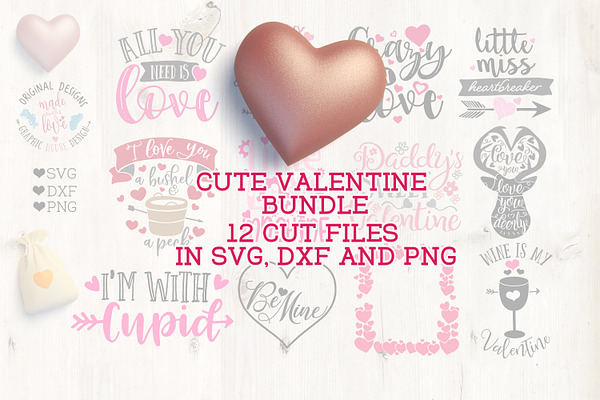 12 Cute Valentine's Cut Files