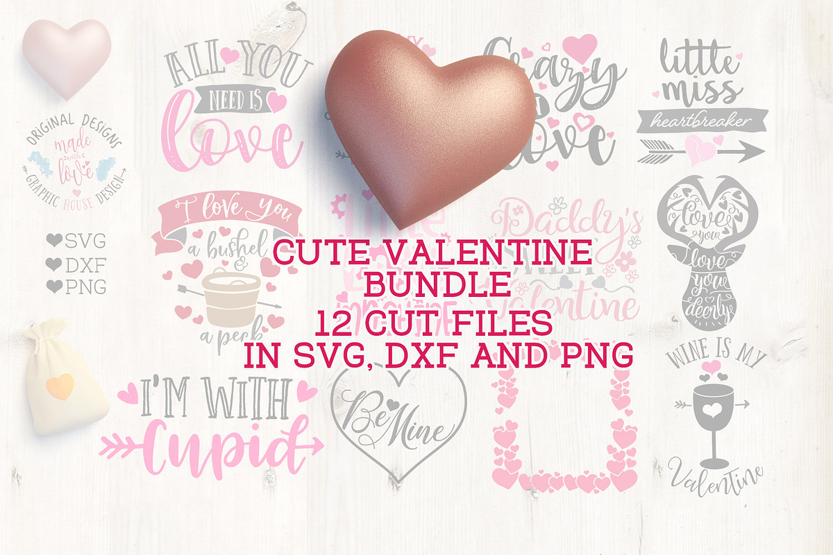 12 Cute Valentine's Cut Files in Illustrations - product preview 8