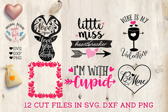 12 Cute Valentine's Cut Files in Illustrations - product preview 2