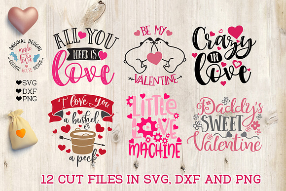 12 Cute Valentine's Cut Files in Illustrations - product preview 3