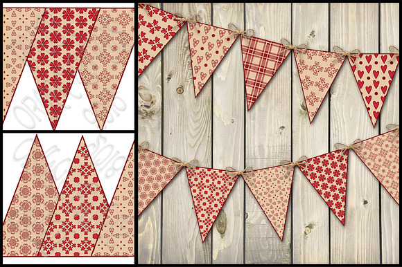 Printable Valentine Pennants Set 1 in Objects - product preview 1