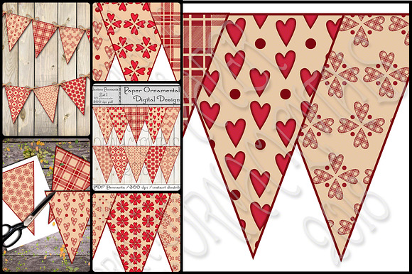 Printable Valentine Pennants Set 1 in Objects - product preview 2
