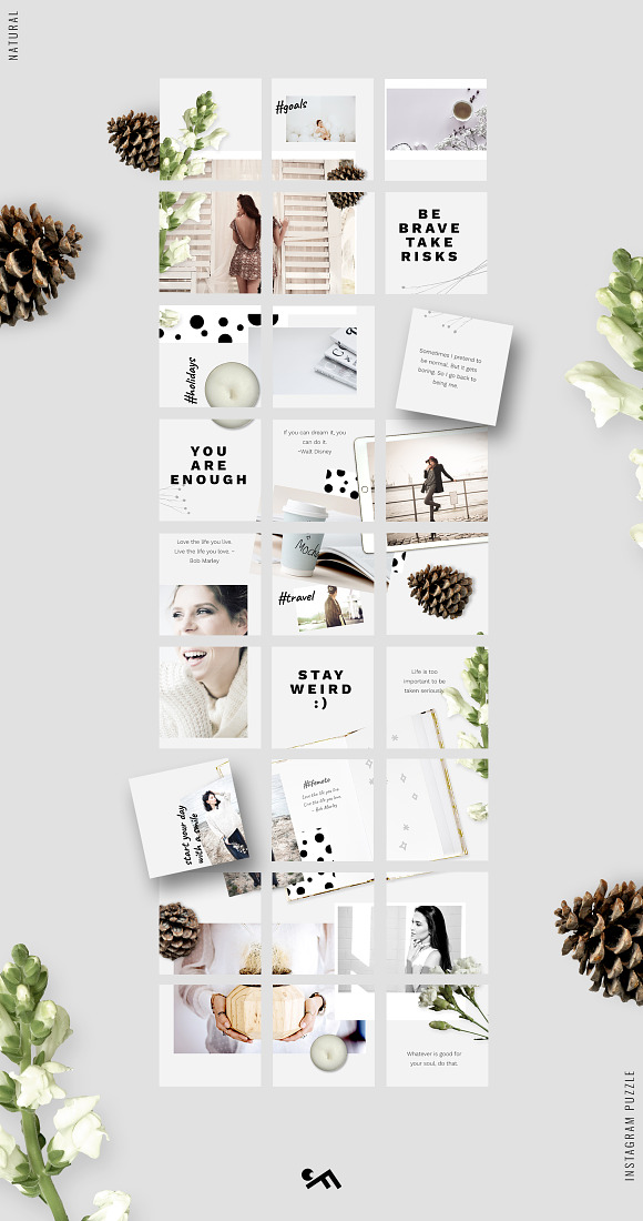 Instagram PUZZLE template - Natural in Instagram Templates - product preview 4