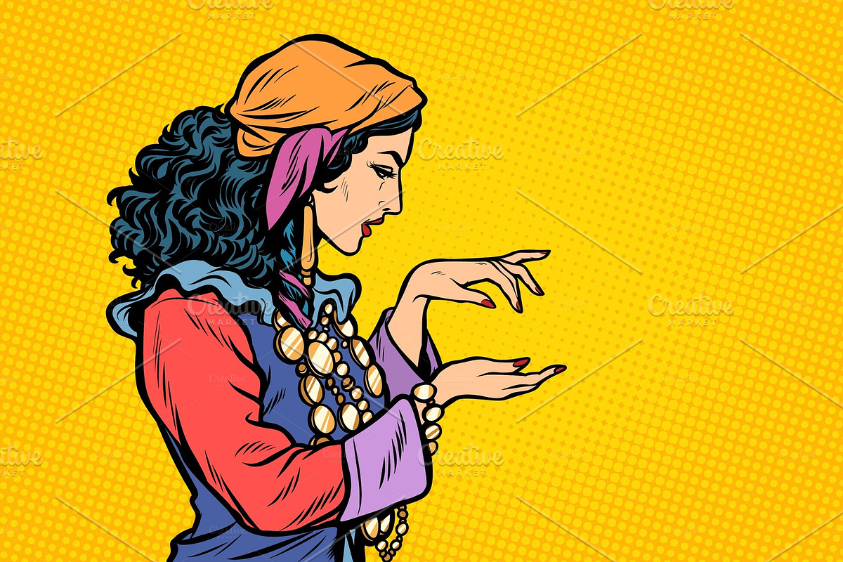 Woman fortune teller Gypsy in Illustrations - product preview 8