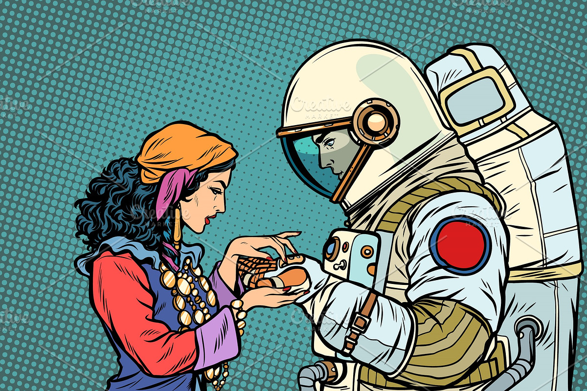The fortune teller, and an astronaut in Illustrations - product preview 8