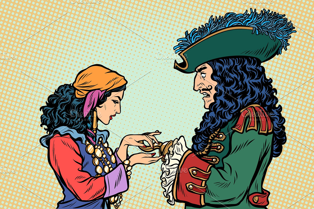 fortune teller and pirate with a in Illustrations - product preview 8