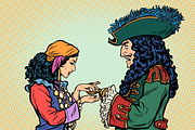 fortune teller and pirate with a