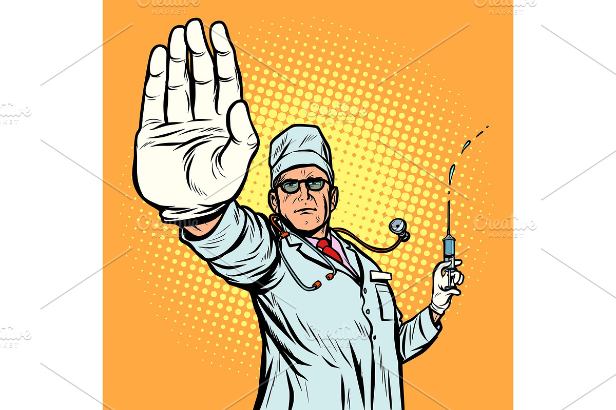 vaccination. stop infection doctor in Illustrations - product preview 8