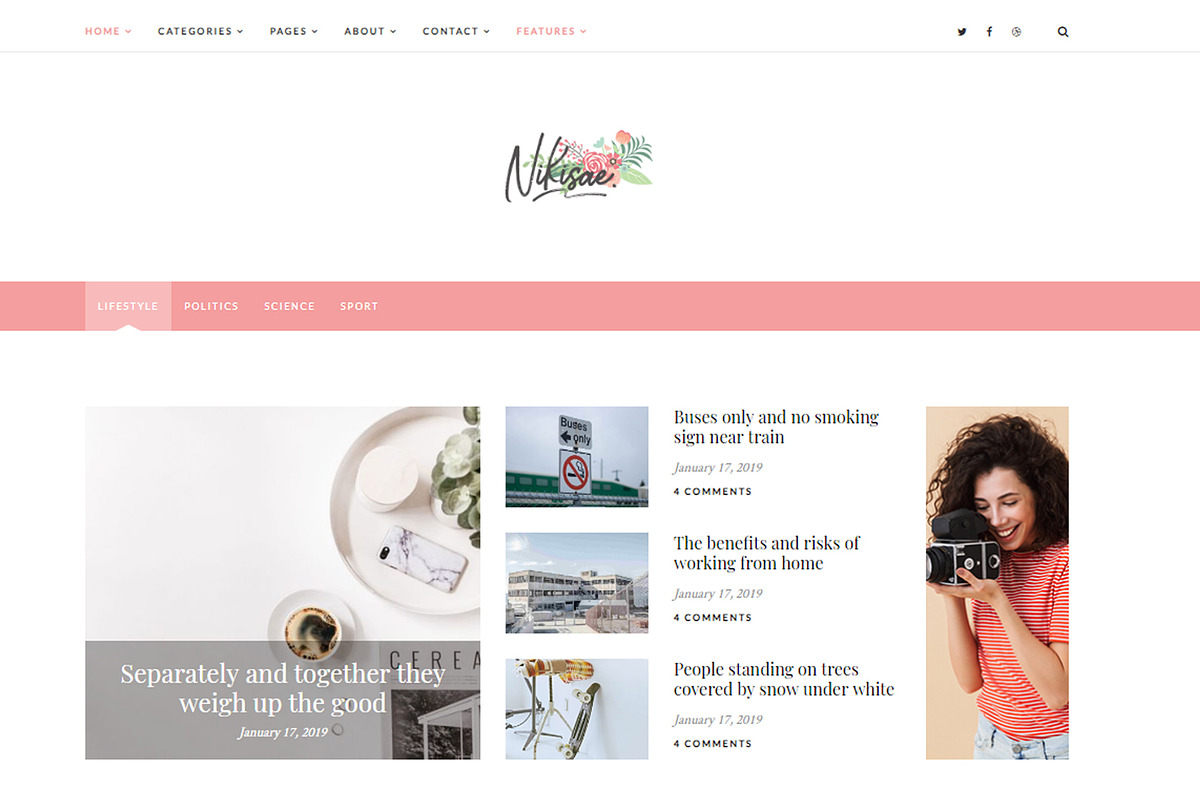 Nikisae - Personal WordPress Blog in WordPress Blog Themes - product preview 8