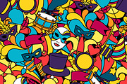 Carnival show seamless patterns.