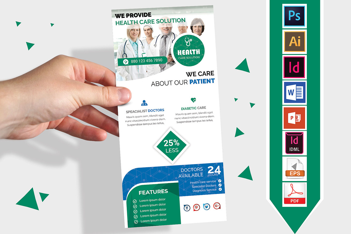 Rack Card | Doctor DL Flyer Vol-01 in Flyer Templates - product preview 8