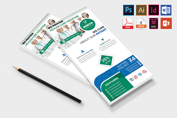 Rack Card | Doctor DL Flyer Vol-01 in Flyer Templates - product preview 1