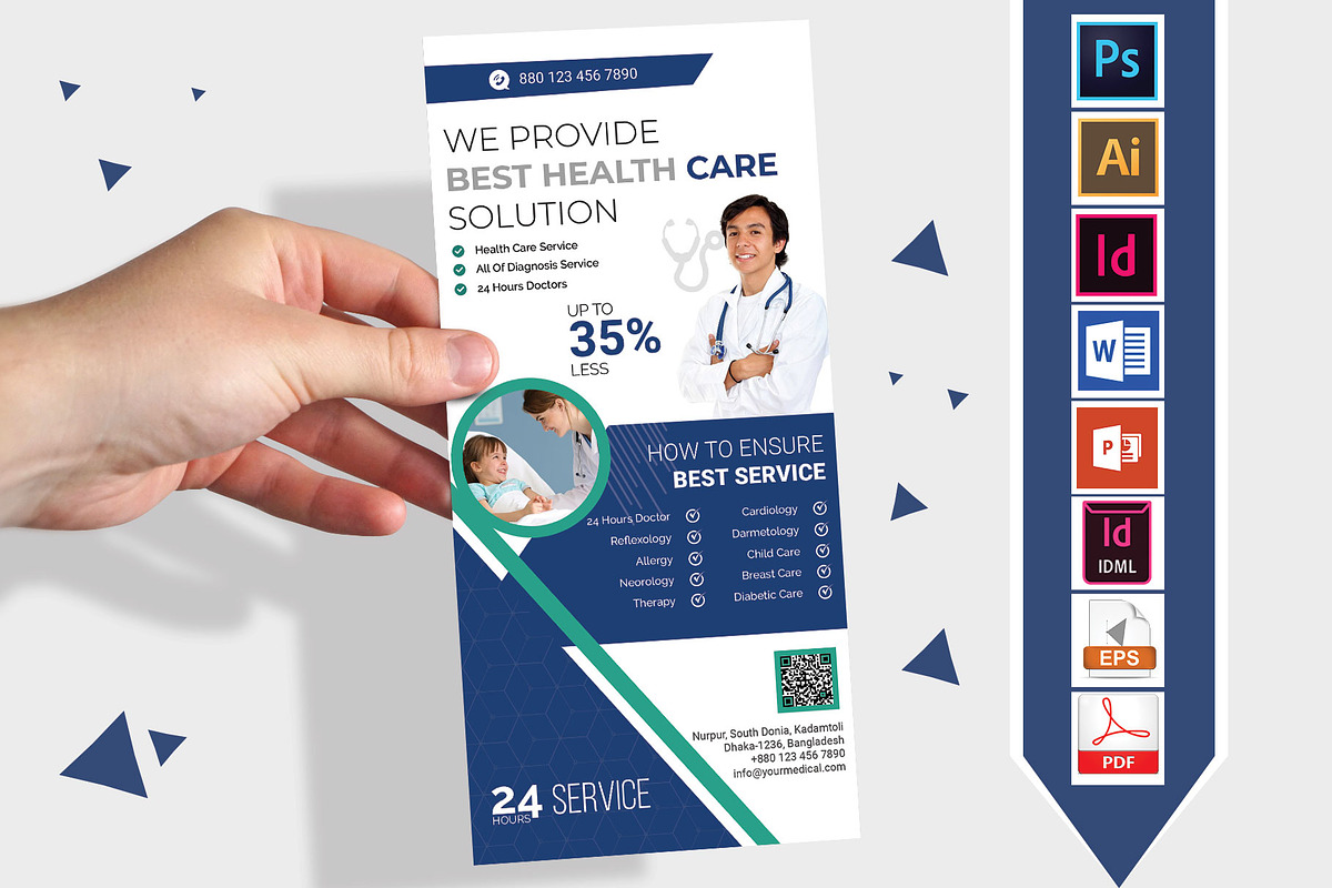 Rack Card | Doctor DL Flyer Vol-02 in Flyer Templates - product preview 8