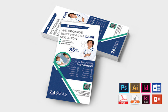 Rack Card | Doctor DL Flyer Vol-02 in Flyer Templates - product preview 1