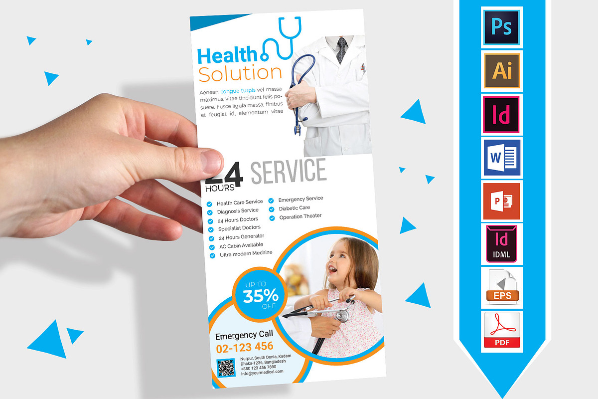 Rack Card | Doctor DL Flyer Vol-03 in Flyer Templates - product preview 8