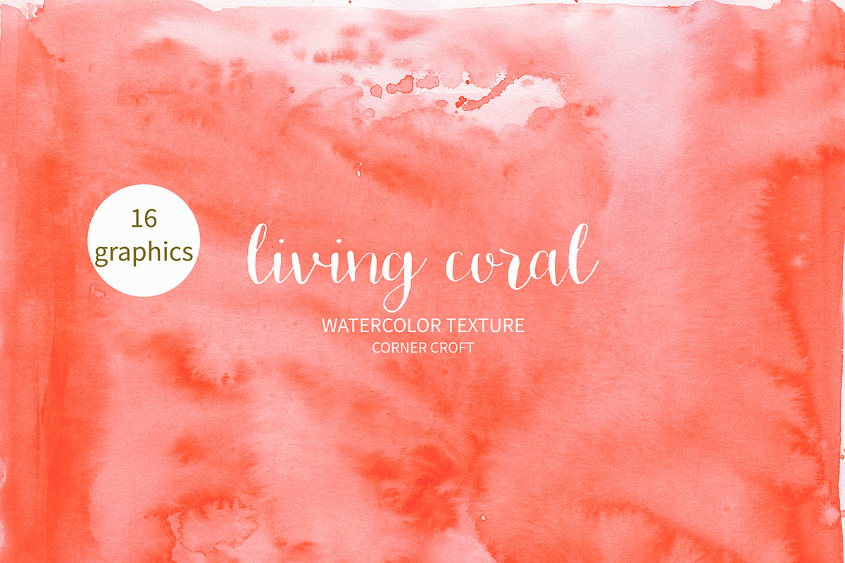 Watercolor texture living coral in Textures - product preview 8
