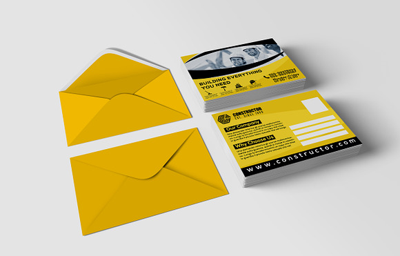 Construction Company PostCard in Postcard Templates - product preview 1