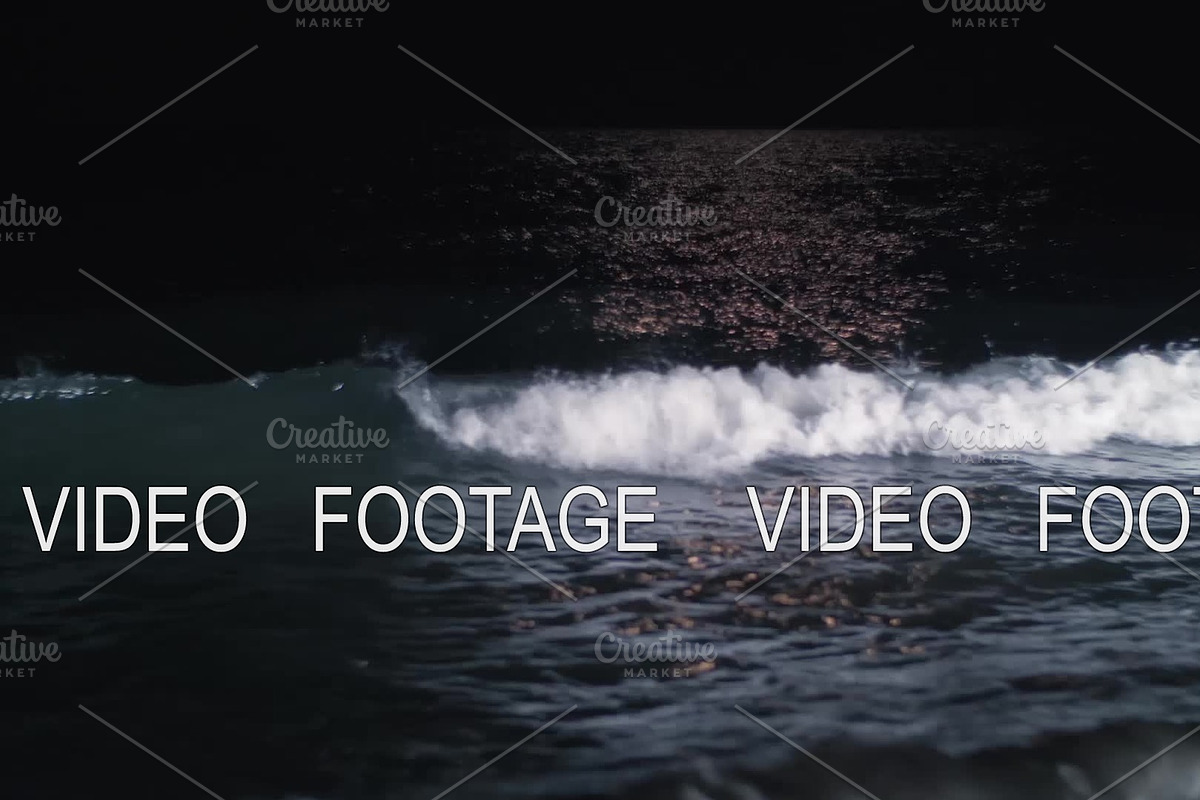 Night waterscape with waving sea in Graphics - product preview 8