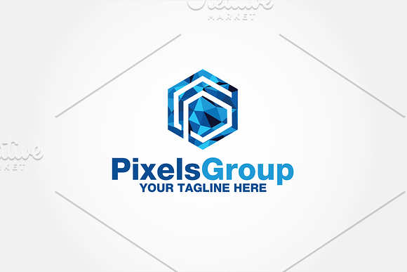 Pixels Group | Letter G & P Logo in Logo Templates - product preview 2