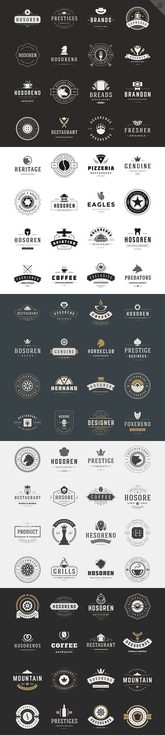 160 Vintage logotypes and badges in Logo Templates - product preview 1